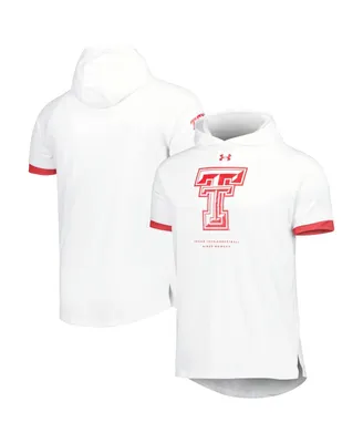 Men's Under Armour White Texas Tech Red Raiders On-Court Raglan Hoodie T-shirt