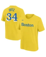 Big Boys and Girls Nike David Ortiz Gold Boston Red Sox Name Number T-shirt