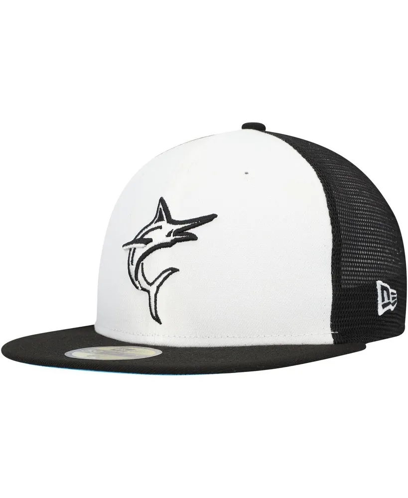 Men's New Era White, Black Miami Marlins 2023 On-Field Batting Practice 59FIFTY Fitted Hat