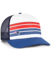 Big Boys and Girls '47 Brand White, Blue New England Patriots Cove Trucker Snapback Hat