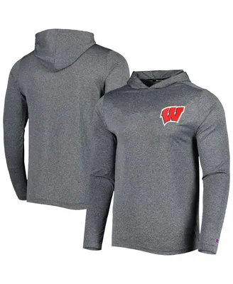 Men's Champion Gray Wisconsin Badgers Hoodie Long Sleeve T-shirt