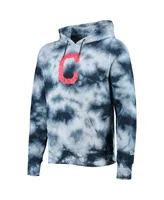 Men's New Era Navy Cleveland Indians Tie-Dye Pullover Hoodie