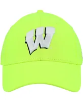 Men's Under Armour Neon Green Wisconsin Badgers Signal Call Performance Flex Hat