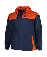 Men's Columbia Navy Detroit Tigers Flash Forward Challenger Big and Tall Omni-Shade Full-Zip Windbreaker