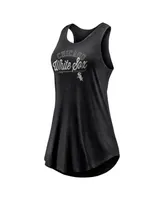 Women's Fanatics Black Chicago White Sox Simplicity Swing Racerback Scoop Neck Tank Top