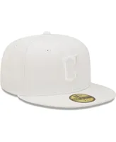 Men's New Era Cleveland Guardians White on 59FIFTY Fitted Hat