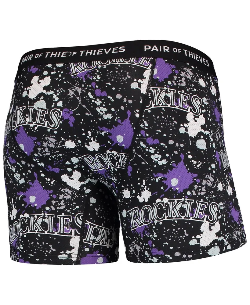 Men's Pair of Thieves Black and Purple Colorado Rockies Super Fit 2-Pack Boxer Briefs Set