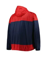 Men's Columbia Navy Atlanta Braves Flash Forward Challenger Big and Tall Omni-Shade Full-Zip Windbreaker