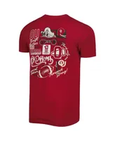 Men's Crimson Oklahoma Sooners Vintage-Inspired Through the Years Two-Hit T-shirt