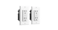 Geeni Wi-Fi Smart Wall Outlet with 2 Plugs and Wireless App Control, Compatible with Alexa and Google Home, WiFi Smart Outlet, 2 Pack