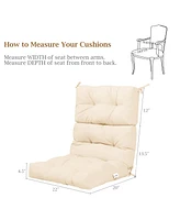 Costway Indoor Outdoor Back Chair Cushion Tufted Pillow Patio Seating Pad