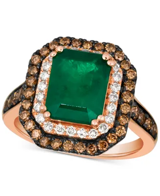 Le Vian Costa Smeralda Emeralds (2 1/2 ct. t.w.), Chocolate Diamonds (5/8 ct. t.w.) & Nude Diamonds (1/4 ct. t.w.) Ring set in 14k Rose Gold