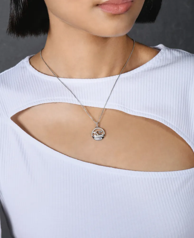 Star Wars Grogu Diamonds Pendant Necklace (1/10 ct. t.w.) in 10K Yellow Gold and Sterling Silver