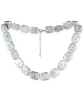 Rectangular Freshwater Pearl (8-9mm) Statement Necklace, 18" + 2" extender