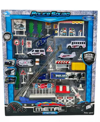 Big Daddy 40 Piece Mini 911 Serve Protect Squad Unit Patrolling Trucks and Cars Accessories Playset