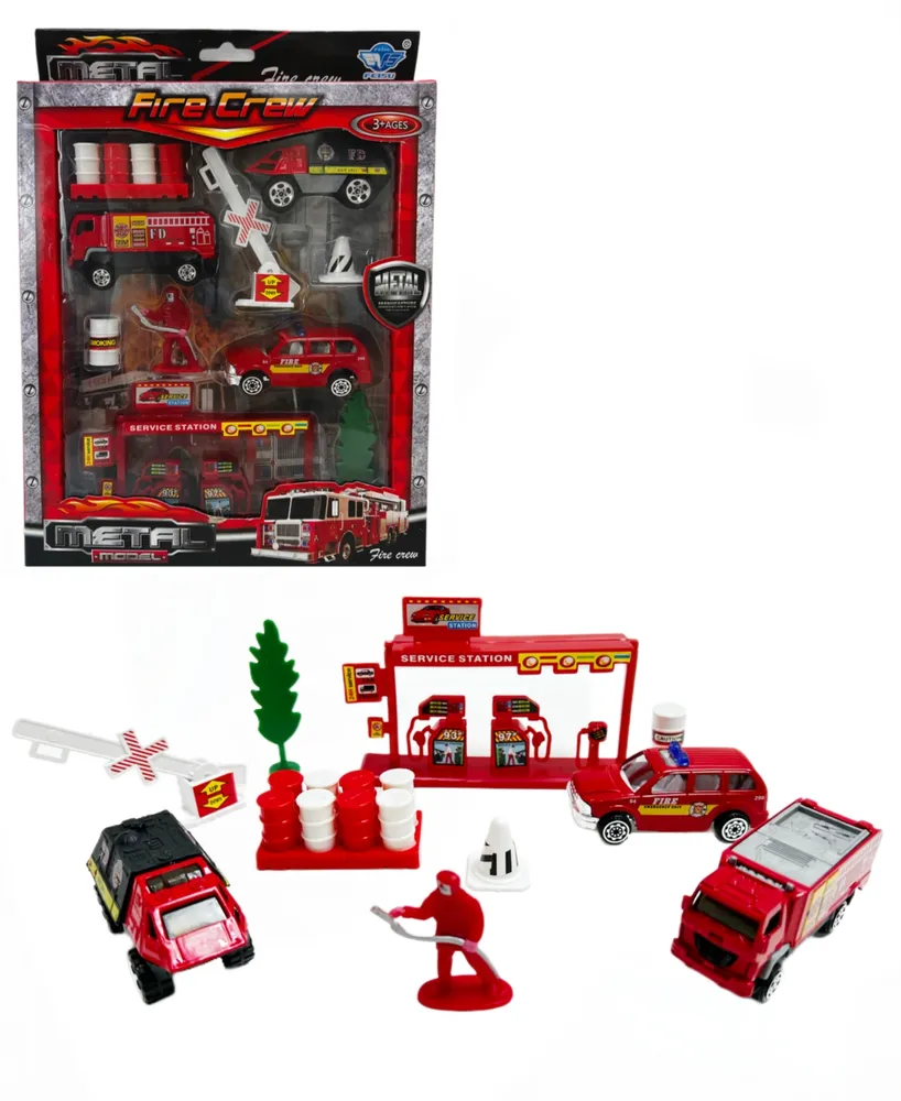 Big Daddy 10 Piece Mini Fire Fighting Trucks and Cars Accessories Playset