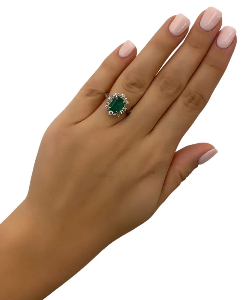 Le Vian Costa Smeralda Emeralds (7/8 ct. t.w.) & Diamond (5/8 ct. t.w.) Halo Ring in 14k Gold
