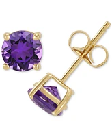 Birthstone Stud Earrings 14k Gold or White