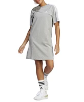 adidas Women's Active Essentials 3-Stripes Single Jersey Boyfriend Tee Dress