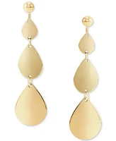 Italian Gold Graduated Teardrop Drop Earrings in 10k Gold