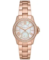 Michael Kors Women's Everest Quartz Three-Hand Rose Gold-Tone Stainless Steel Watch 33mm