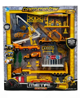 Big Daddy 40 Piece Mini City or Township Construction Union Trucks and Cars Accessories Playset