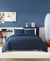 Nautica Longdale Solid Stripe Reversible 2 Piece Comforter Set, Twin