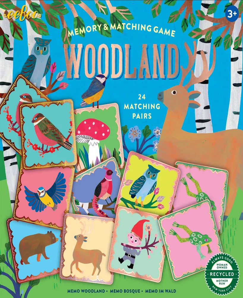 Eeboo Woodland Memory And Matching Game, Ages 5 and up