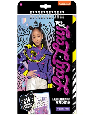 That Girl Lay Lay Fashion Design Sketchbook Make It Real, Nickelodeon, includes 214 Stickers Stencils, Draw Sketch Create, Fashion Coloring Book, Twee