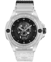 Philipp Plein Men's The $kull Transparent Silicone Strap Watch 45mm