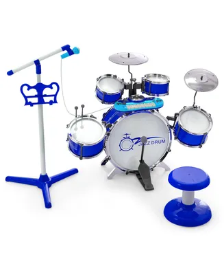 Costway Jazz Drum Set for Toddler Kids Educational Toy w/Keyboard Cymbal
