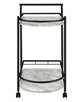 Coaster Home Furnishings Desiree 32" 3-Bottle Metal Rack Serving Cart with Casters