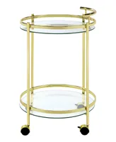 Coaster Home Furnishings Chrissy 31" 2-Tier Round Glass Serving Cart