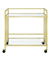 Coaster Home Furnishings Cara 34.5" 2-Tier Rectangular Glass Serving Cart