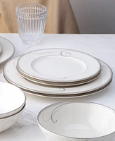 Noritake Platinum Wave Set of 4 Dinner Plates, Service For 4