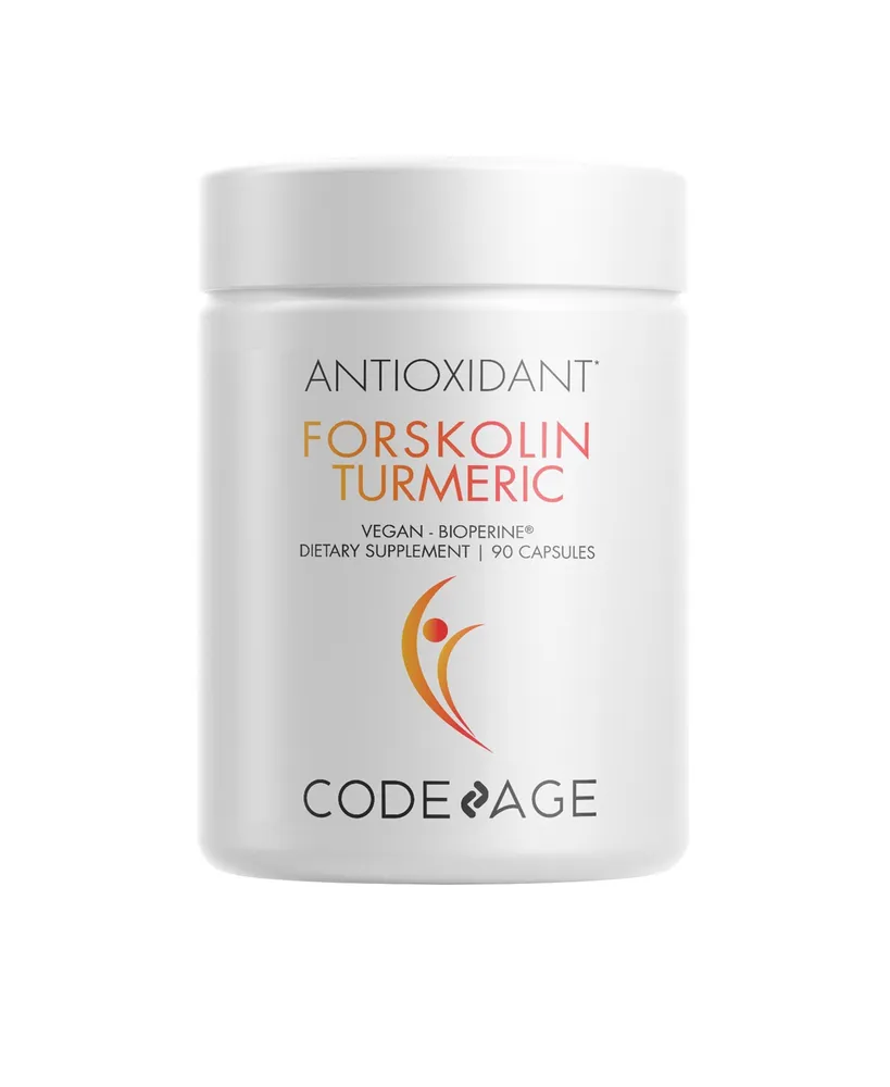 Codeage Forskolin Turmeric, Bioperine Black Pepper, Coleus Forskohlii, Antioxidant Supplement - 90ct