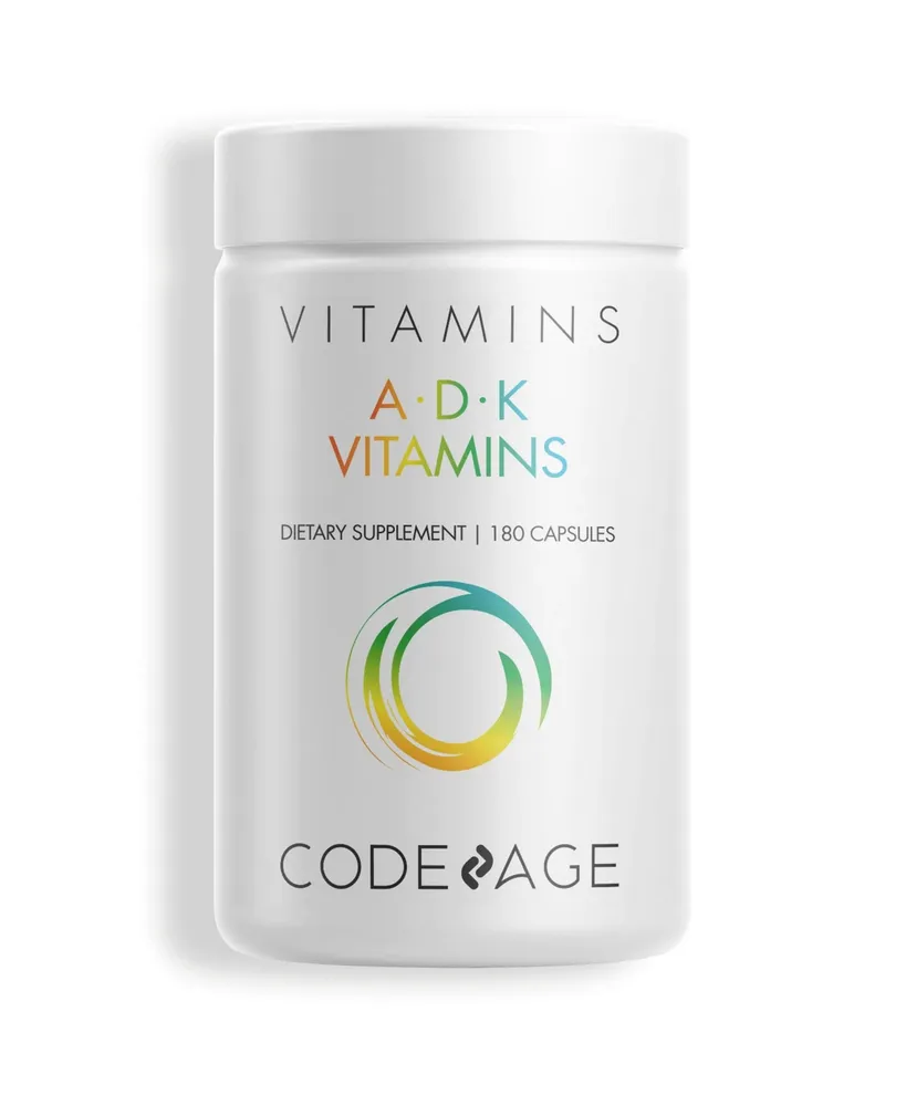 Codeage Adk Vitamin Supplement - 6 Months Supply - Daily Vitamins A D K Pills - Vitamin A, 5000 Iu Vitamin D3, Vitamin K1 & K2 (MK7 and MK4) - Non