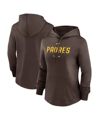 Women's Nike Brown San Diego Padres Authentic Collection Pregame Performance Pullover Hoodie