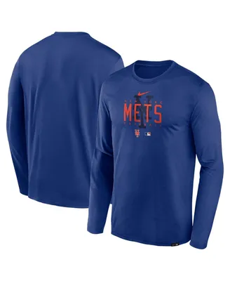 Men's Nike Royal New York Mets Authentic Collection Team Logo Legend Performance Long Sleeve T-shirt