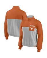 Women's Fanatics Texas Orange, Heathered Gray Longhorns Sideline to Colorblock Quarter-Zip Jacket