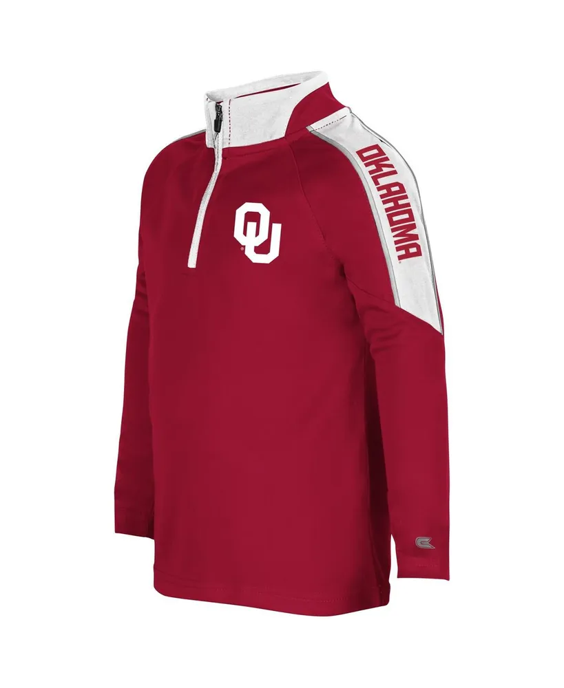 Toddler Boys and Girls Colosseum Crimson Oklahoma Sooners Team Raglan Quarter-Zip Windshirt