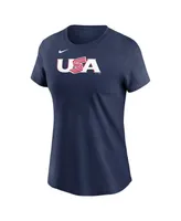 Women's Nike Mookie Betts Navy Usa Baseball 2023 World Classic Name and Number T-shirt