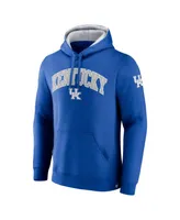 Men's Fanatics Royal Kentucky Wildcats Arch and Logo Tackle Twill Pullover Hoodie