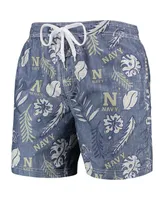 Men's Wes & Willy Navy Midshipmen Vintage-Inspired Floral Swim Trunks