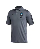 Men's adidas Gray Charlotte Fc 2023 On-Field Training Polo Shirt