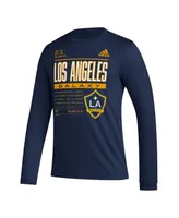 Men's adidas Navy La Galaxy Club Dna Long Sleeve T-shirt