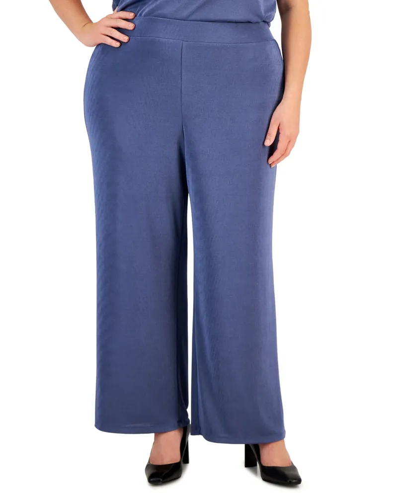 Kasper Pull-On Straight-Leg Pants, Regular & Plus Sizes