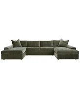 Michola 161" 3-Pc. Fabric Sectional with Double Chaise, Created for Macy's