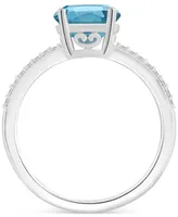 Macy's London Blue Topaz (2-2/5 ct. t.w.) and Diamond (1/10 Ring Sterling Silver