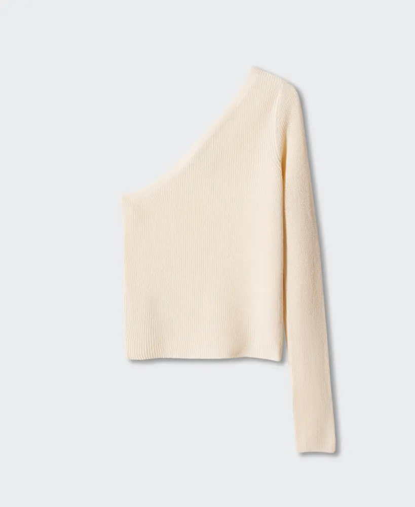 Mango Women's Ribbed Asymmetric Sweater
